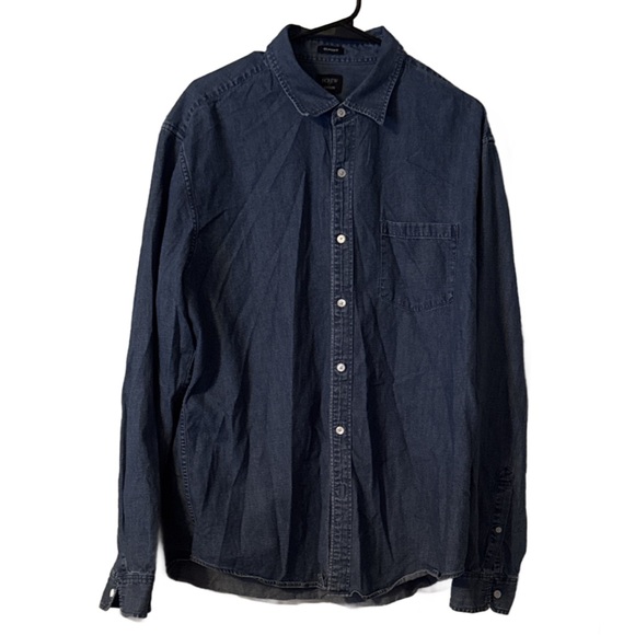 J. Crew Factory Medium Wash Denim Shirt, X-Large, EUC ✨ - Picture 2 of 4